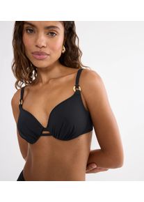 B&uuml;gel-Bikini-Top Triumph "Summer Twist WP 01", Damen, Gr. 36, Cup C, schwarz, Microfaser, Obermaterial: 77% Polyamid, 23% Elasthan, Bikini-Oberteile B&uuml;gel-Bikini-Top, gepolstert, Zierringe
