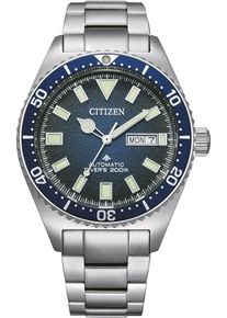 Automatikuhr Citizen "Promaster Mechanical Diver", silber (silberfarben, dunkelblau), Armbanduhren, Damen, Automatikuhr, Armbanduhr, Herrenuhr, Damenuhr, Taucheruhr, bis 20 bar wasserdicht