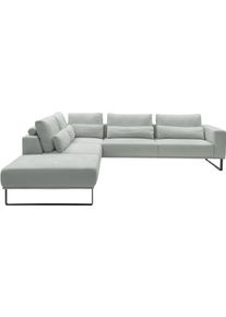 Ecksofa Musterring "JustB PM100", light, blau, B:308cm H:88cm T:200cm, 85% Polyester, 15% Viskose, Sofas, Ecksofa, wahlweise mit Funktion und Kissen, mit Metallkufe, Ma&szlig;e 200 x 308 cm