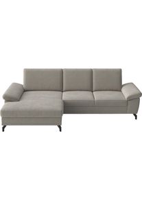 Sit & More Ecksofa SIT & MORE "Chelsea", stone, B:264cm H:89cm T:174cm, 100% Polyester, Sofas, Ecksofa, optional mit Bettfunktion und Bettkasten
