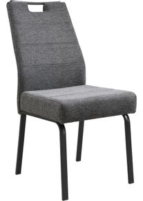 4-Fu&szlig;stuhl Hela "ELVAS", anthrazit, schwarz, anthrazit, B:48cm H:97cm T:68cm, Metall, Polyester, Stoff, St&uuml;hle, 4-Fu&szlig;stuhl, XL-Sitzbreite, mit Federkorb, 140kg belastbar