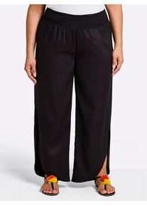 Strandhose sheego, Damen, Gr. 58, Normalgr&ouml;&szlig;en, schwarz, 100% Viskose, unifarben, Hosen Strandhose