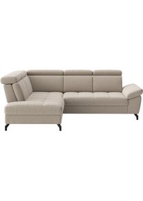 Sit & More Ecksofa SIT & MORE "Vanity", taupe, B:254cm H:84cm T:197cm, 95% Polyester 5% Polyamid, Sofas, Ecksofa, Inkl.Sitz-,Kopf-und Armteilverstellung