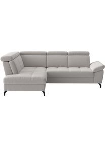 Sit & More Ecksofa SIT & MORE "Vanity", hellgrau, B:254cm H:84cm T:197cm, 95% Polyester 5% Polyamid, Sofas, Ecksofa, Inkl.Sitz-,Kopf-und Armteilverstellung