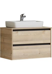 Badm&ouml;bel-Set SAPHIR "3- teilig mit Soft-Close Ausz&uuml;gen", polar pinie, B:81cm H:61,9cm T:45,5cm, Holzwerkstoff, Kastenm&ouml;bel-Sets, Badm&ouml;bel-Set