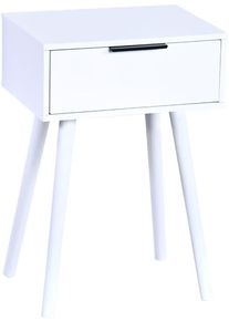 Nachttisch Kesper "Kesper Nachttisch mit 1 Schublade, wei&szlig;, FSC", wei&szlig;, wei&szlig;, wei&szlig;, B:40cm H:59cm T:30cm, Faserplatte, Tische, Nachttisch