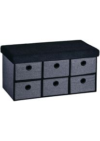 Sitztruhe Kesper "Kesper Sitzbank mit Aufbewahrungsboxen", grau, grau, B:76cm H:38cm T:38cm, MDF, Sitzb&auml;nke, Sitztruhe