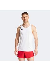 Lauftop adidas Performance "ADIZERO E SNGLT", Herren, Gr. M, wei&szlig;, Obermaterial: 100% Polyester, Rundhals, Tops Lauftop