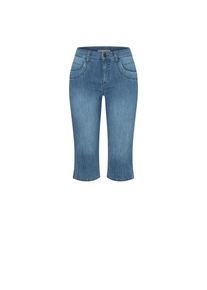 Caprijeans MAC "CAPRI", Damen, Gr. 46, N-Gr, venice beach wash, Denim/Jeans, Obermaterial: 98% Baumwolle, 2% Elasthan, figurbetont kniebedeckend, Jeans Caprijeans, Eingelegte Zierfalten am Saum