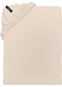 Spannbettlaken SOCCX "SOCCX", beige, L:200cm, Baumwoll-Jersey, Obermaterial: 100% Baumwolle, Bettlaken, Spannbettlaken, gewebtes Label
