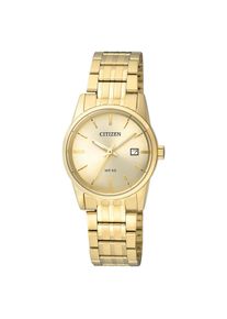 Quarzuhr Citizen, gold (goldfarben), Armbanduhren, Damen, Quarzuhr, Armbanduhr, Damenuhr, Edelstahlarmband, Datum