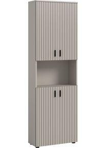Hochschrank Welltime "MANI, H&ouml;he: 192 cm, Paneeloptik, 1 offenes Fach, 8 F&auml;cher", kaschmir, B:60cm H:192cm T:30cm, FSC-zertifizierter Holzwerkstoff, Schr&auml;nke, Hochschrank, Hochschrank, Bad-Hochschrank, Bad-Schrank, Bad, Badezimmer