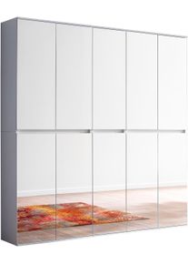 Garderoben-Set Home Affaire "Malcesine", wei&szlig;, B:185cm H:191cm T:34cm, Kastenm&ouml;bel-Sets, Garderoben-Set, 3 Mehrzweckschr&auml;nke mit Spiegelglasfronten - (B/T/H) 185/34/191 cm