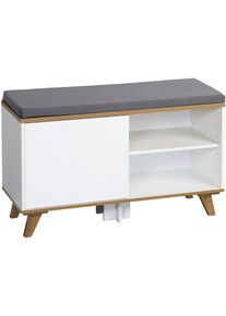Schuhschrank Kesper "Kesper Schuhschrank mit Sitzkissen", wei&szlig;, B:77cm H:48cm T:30cm, FSC-zertifizierter Holzwerkstoff, Schr&auml;nke, Schuhschrank