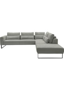 Ecksofa Musterring "JustB PM100", light, grau, B:308cm H:88cm T:200cm, 85% Polyester, 15% Viskose, Sofas, Ecksofa, wahlweise mit Funktion und Kissen, mit Metallkufe, Ma&szlig;e 200 x 308 cm