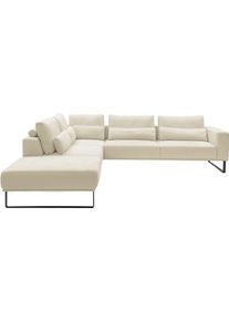 Ecksofa Musterring "JustB PM100", creme, B:308cm H:88cm T:200cm, 85% Polyester, 15% Viskose, Sofas, Ecksofa, wahlweise mit Funktion und Kissen, mit Metallkufe, Ma&szlig;e 200 x 308 cm