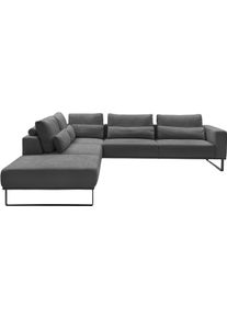 Ecksofa Musterring "JustB PM100", grau, B:308cm H:88cm T:200cm, 85% Polyester, 15% Viskose, Sofas, Ecksofa, wahlweise mit Funktion und Kissen, mit Metallkufe, Ma&szlig;e 200 x 308 cm