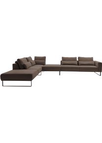 Ecksofa Musterring, espresso, B:308cm H:88cm T:290cm, 85% Polyester, 15% Viskose, Sofas, Ecksofa, mit Zwischenhocker, wahlweise mit Funktion und Kissen, Ma&szlig;e 290 x 308
