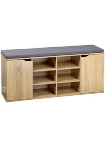 Schuhschrank Kesper "Schuhschrank mit Sitzkissen, 2 T&uuml;ren, FSC", natur, B:103cm H:48cm T:30,5cm, FSC-zertifizierter Holzwerkstoff, Schr&auml;nke, Schuhschrank