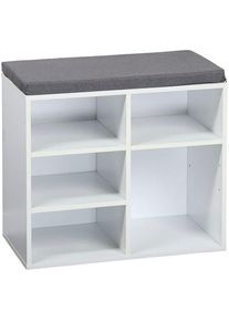 Schuhschrank Kesper "Kesper Schuhschrank mit Sitzkissen, FSC", wei&szlig;, B:51,5cm H:48cm T:29,5cm, FSC-zertifizierter Holzwerkstoff, Schr&auml;nke, Schuhschrank