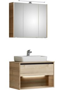 Badm&ouml;bel-Set SAPHIR "4-teilig, mit Soft-Close T&uuml;ren", polar pinie, B:81cm H:200cm T:45,5cm, Holzwerkstoff, Kastenm&ouml;bel-Sets, Badm&ouml;bel-Set