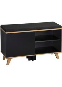 Schuhschrank Kesper "Kesper Schuhschrank mit Sitzkissen", schwarz, B:77cm H:48cm T:30cm, FSC-zertifizierter Holzwerkstoff, Schr&auml;nke, Schuhschrank