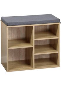 Schuhschrank Kesper "Kesper Schuhschrank mit Sitzkissen, FSC", eichedekor, B:51,5cm H:48cm T:29,5cm, FSC-zertifizierter Holzwerkstoff, Schr&auml;nke, Schuhschrank