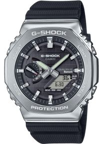 Smartwatch Casio G-SHOCK "GBM-2100A", schwarz (schwarz, silberfarben, schwarz), Smartwatches, Herren, Smartwatch, Armbanduhr, Herrenuhr, Bluetooth, Resinarmband,Weltzeit, Phone Finder