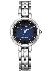 Solaruhr Citizen, silber (silberfarben, dunkelblau), Armbanduhren, Damen, Solaruhr, Armbanduhr, Damenuhr, Edelstahlarmband, Saphirglas