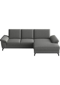 Sit & More Ecksofa SIT & MORE "Chelsea", grau, B:264cm H:89cm T:174cm, 100% Polyester, Sofas, Ecksofa, optional mit Bettfunktion und Bettkasten