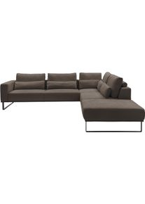 Ecksofa Musterring "JustB PM100", espresso, B:308cm H:88cm T:200cm, 85% Polyester, 15% Viskose, Sofas, Ecksofa, wahlweise mit Funktion und Kissen, mit Metallkufe, Ma&szlig;e 200 x 308 cm