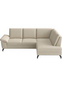 Sit & More Ecksofa SIT & MORE "Chelsea", creme, B:249cm H:89cm T:190cm, 100% Polyester, Sofas, Ecksofa, optional mit Bettfunktion und Bettkasten