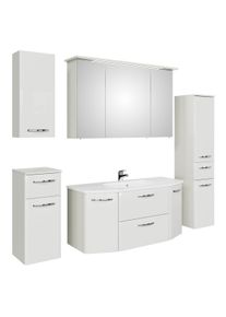 Badm&ouml;bel-Set SAPHIR "Quickset 326, 6-teilig, mit Keramikwaschtisch", wei&szlig;, B:175cm H:200cm T:48cm, Spanplatte, Kastenm&ouml;bel-Sets, Badm&ouml;bel-Set, Badezimmer-Set mit Midischrank, Unterschrank und H&auml;ngeschrank