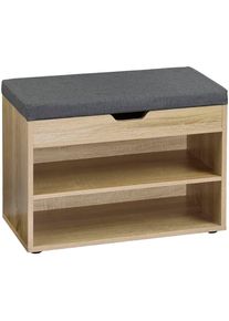 Schuhschrank Kesper "Kesper Schuhschrank mit Sitzkissen, FSC", eichedekor, B:60cm H:45cm T:30cm, FSC-zertifizierter Holzwerkstoff, Schr&auml;nke, Schuhschrank, mit Klappe / zus&auml;tzliches Stauraumfach