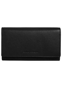 Geldb&ouml;rse Bruno Banani "SAMEA", Damen, schwarz, Leder, leicht gl&auml;nzend, unifarben, Kleinlederwaren Geldb&ouml;rse, echt Leder