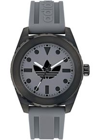 Quarzuhr adidas originals "DISCOVERER ONE", grau, Armbanduhren, Damen, Quarzuhr, Armbanduhr, Herren, Damen, Silikonarmband, wasserabweisend bis 5 bar