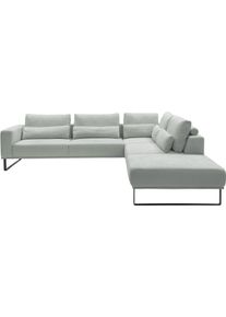 Ecksofa Musterring "JustB PM100", light, blau, B:308cm H:88cm T:200cm, 85% Polyester, 15% Viskose, Sofas, Ecksofa, wahlweise mit Funktion und Kissen, mit Metallkufe, Ma&szlig;e 200 x 308 cm