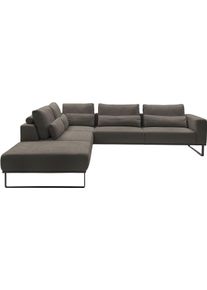 Ecksofa Musterring "JustB PM100", braun, B:308cm H:88cm T:200cm, 85% Polyester, 15% Viskose, Sofas, Ecksofa, wahlweise mit Funktion und Kissen, mit Metallkufe, Ma&szlig;e 200 x 308 cm