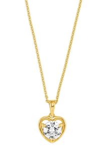 Kette mit Anh&auml;nger Amor "Herz", gold (gelbgoldfarben, wei&szlig;), Halsketten, Damen, Silber 925 (Sterlingsilber), L: 45, Kette mit Anh&auml;nger, mit Zirkonia (synth.)