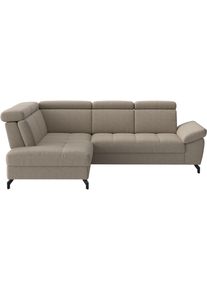 Sit & More Ecksofa SIT & MORE "Vanity", taupe, B:254cm H:84cm T:197cm, 100% Polyester, Sofas, Ecksofa, Inkl.Sitz-,Kopf-und Armteilverstellung