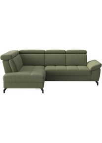 Sit & More Ecksofa SIT & MORE "Vanity", olive, B:254cm H:84cm T:197cm, 100% Polyester, Sofas, Ecksofa, Inkl.Sitz-,Kopf-und Armteilverstellung