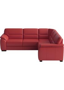 Sit & More Ecksofa SIT & MORE "Montego", rot (feuerrot), B:255cm H:88cm T:225cm, Sofas, Ecksofa, wahlweise mit Bettfunktion und Schubkasten