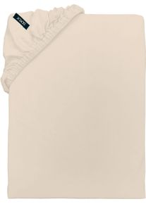 Spannbettlaken SOCCX "SOCCX", beige, L:200cm, Baumwoll-Jersey, Obermaterial: 100% Baumwolle, Bettlaken, Spannbettlaken, gewebtes Label
