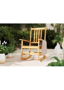 Ambia Garden Gartenschaukelstuhl, Akaziefarben, Holz, Akazie, massiv, 67x112x89 cm, FSC 100%, Wippfunktion, Gartenm&ouml;bel, Gartenschaukeln, H&auml;ngesessel