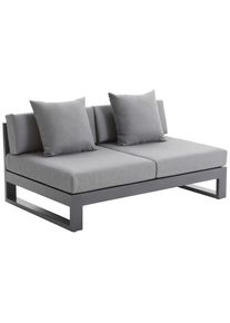 Amatio Loungesofa, Anthrazit, Metall, Textil, F&uuml;llung: Schaumstoff,Polyester,Schaumstoff, 140x60x90 cm, Bsci, Gartenm&ouml;bel, Loungem&ouml;bel, Lounge-Serien