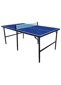 Tischtennistisch, Blau, Holz, Metall, 102x65x180 cm, Freizeit & Co, Spieltische, Tischfu&szlig;ball & Co