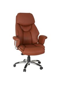 Mid.you , Braun , Metall, Kunststoff , Echtleder,Kombination Echtleder/Lederlook , 63x140x52 cm , Wippmechanik mit H&auml;rtegradeinstellung, Sitzfl&auml;che 360&deg; drehbar , B&uuml;rom&ouml;bel, B&uuml;rost&uuml;hle, Chefsessel