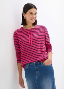bonprix Sweatshirt aus Strukturmaterial, pink, Gr.36/38 (S), Sweatshirt, oversized und h&uuml;ftlang, 100% Baumwolle