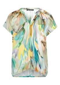Satinbluse Betty Barclay "Satin-Bluse mit Blumenprint", Damen, Gr. 48, gr&uuml;n (mint, nature), Obermaterial: 100% Viskose CV., Blusen Satinbluse