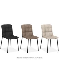 Esszimmerstuhl OMG DESIGN "Ancona", sand, schwarz, sand, B:44,5cm H:81,5cm T:57,5cm, Polyester, St&uuml;hle, Esszimmerstuhl, Schalenstuhl, bequem gepolstert, Esszimmerstuhl